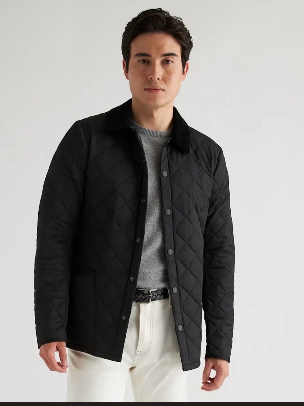 Quince Featherless Quilted Jacket. Men’s large in black